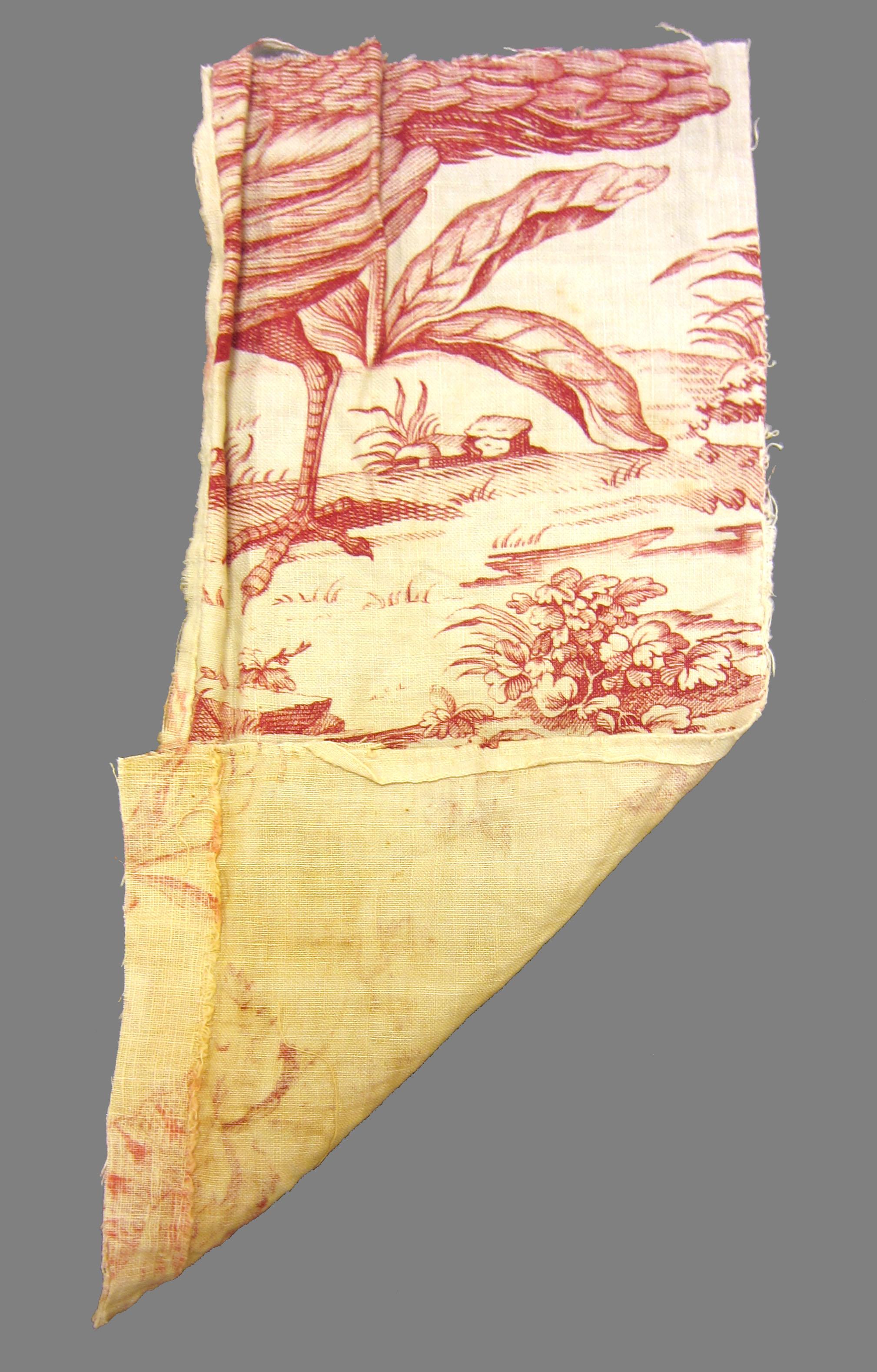 1969.3320 B textile, printed folded corner