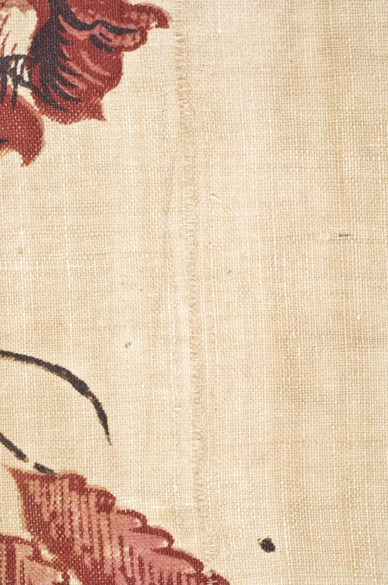 1969.3321 Textile, printed, detail 3, before conservation treatment