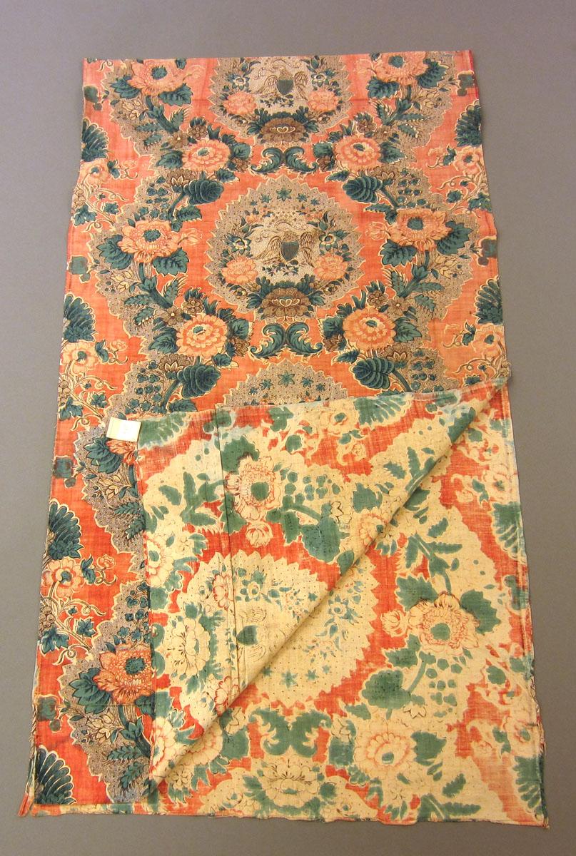 1969.3325.001 Textile, printed partial folded corner