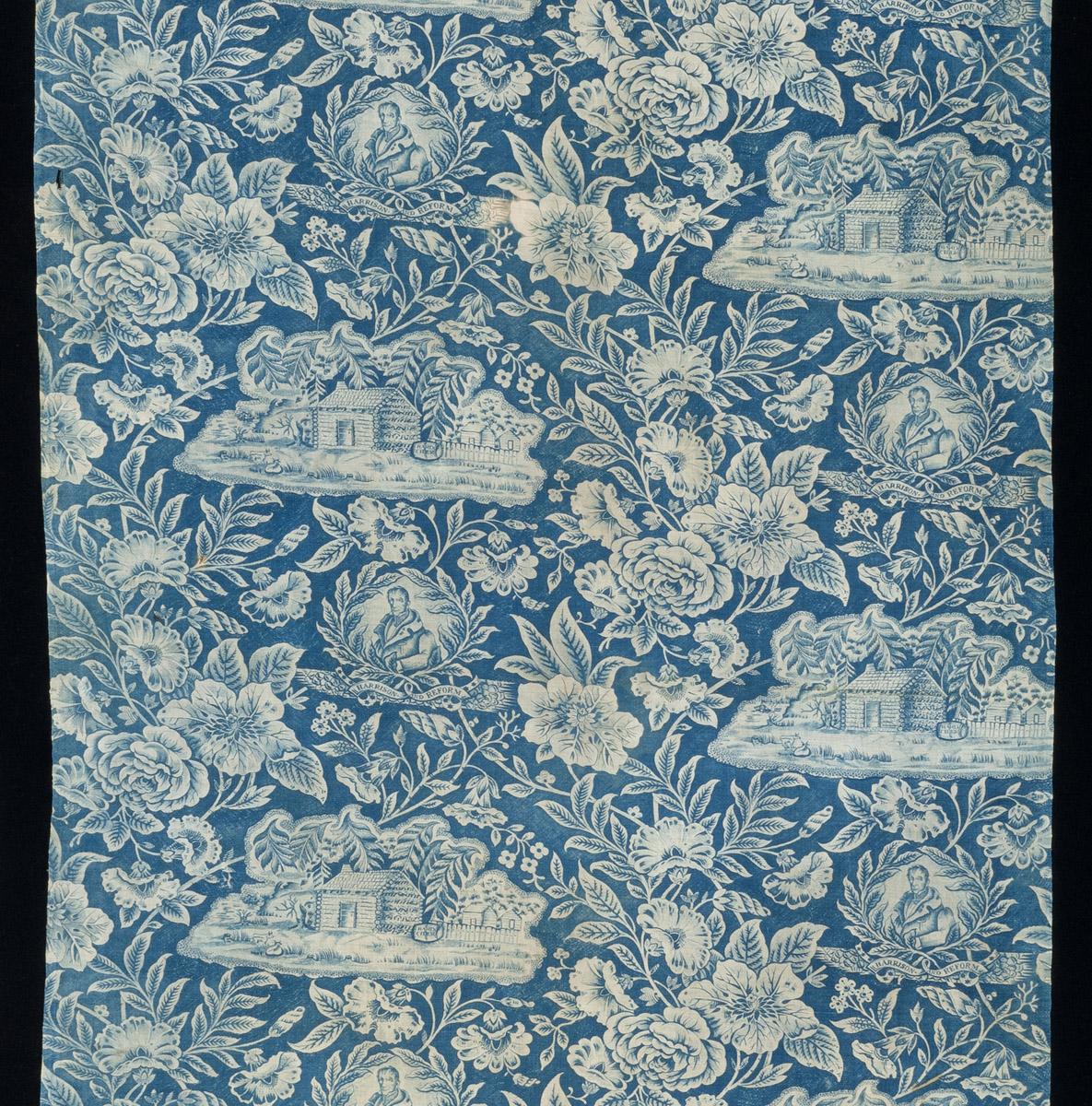 1969.3329 Textile, printed, detail 1