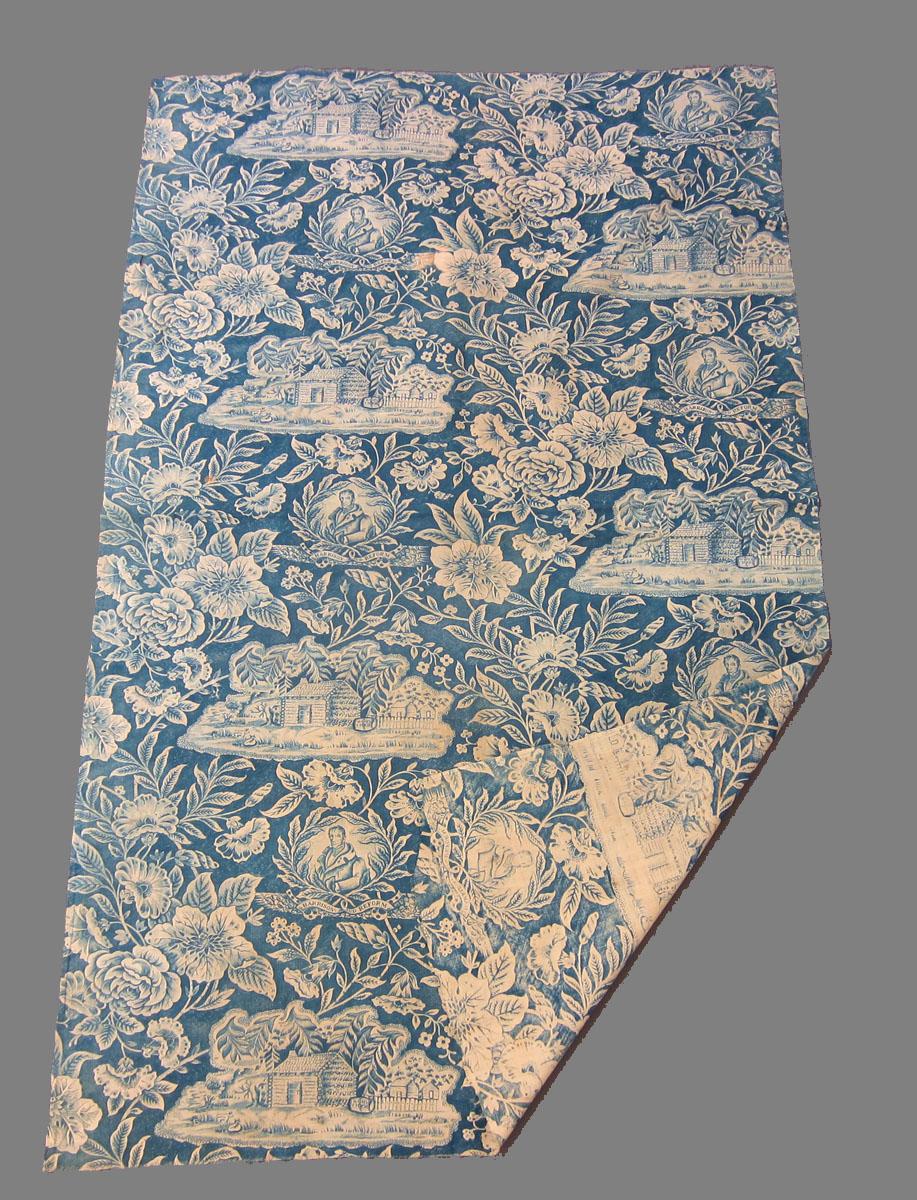1969.3329 Textile, printed partial folded corner