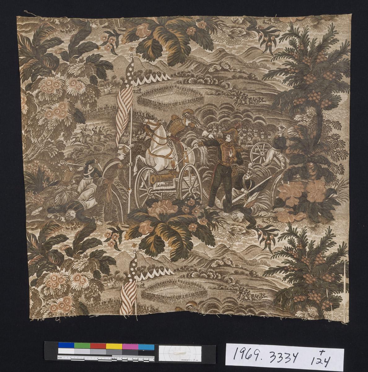 1969.3334 Textile, printed, view 1