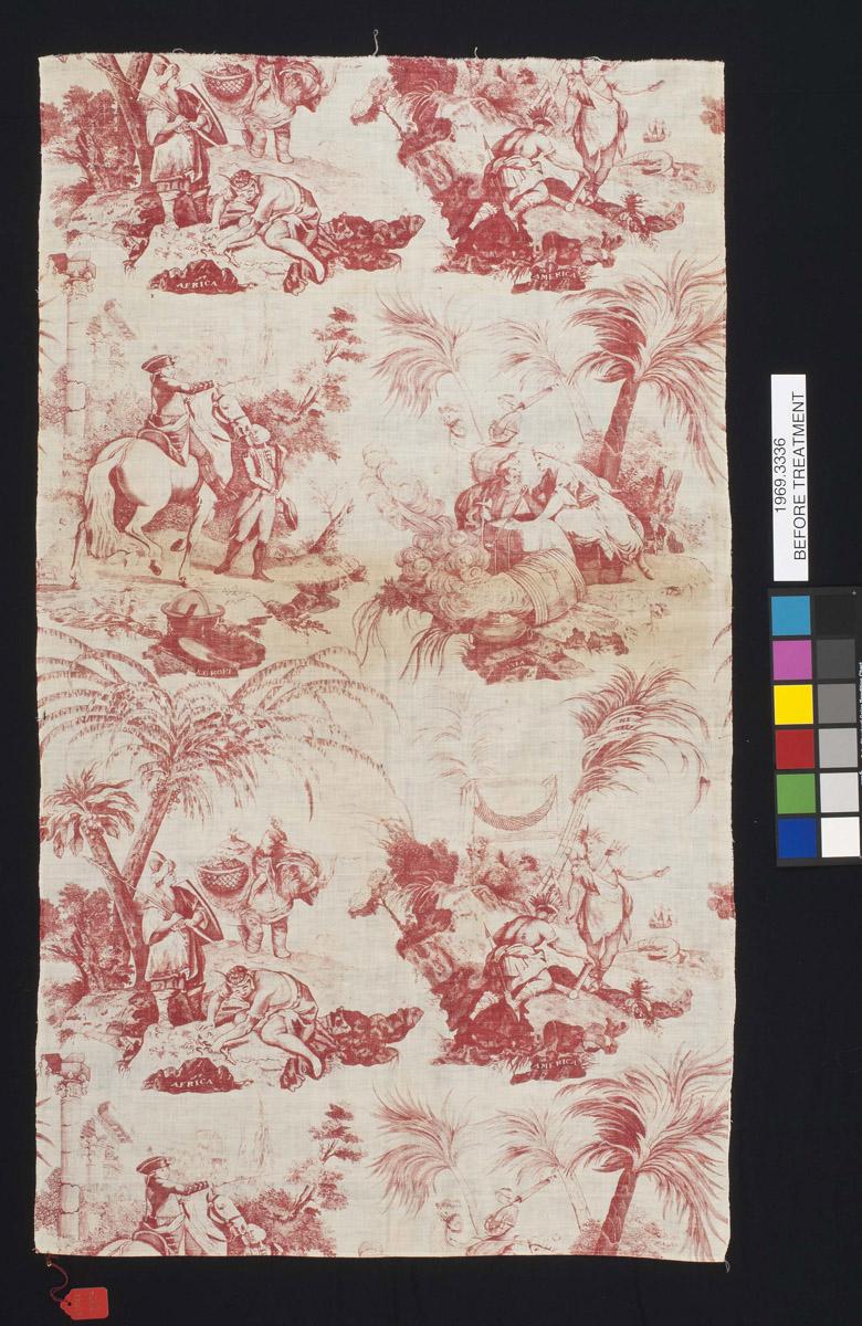 1969.3336 Textile, printed, before conservation treatment