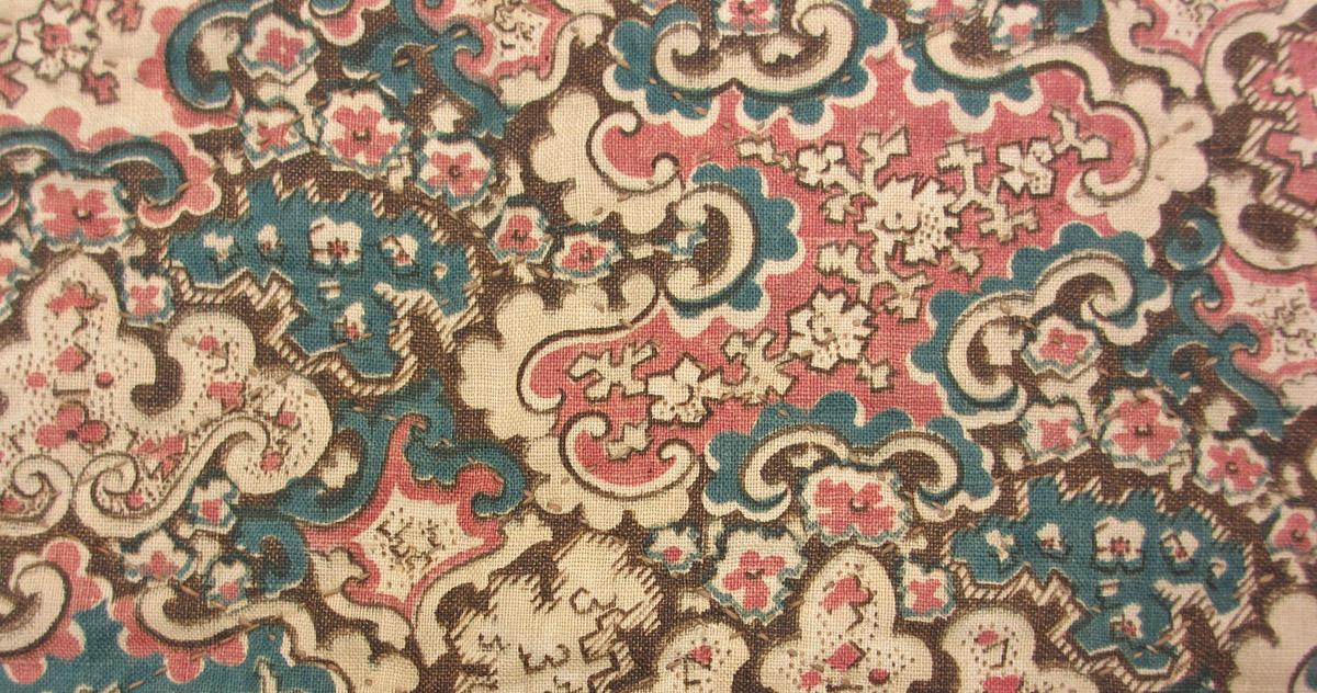 1969.3352 textile, printed reverse detail 1