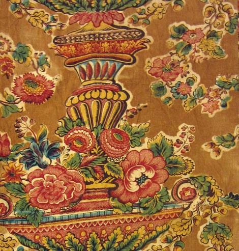 T1074 textile, printed partial design repeat
