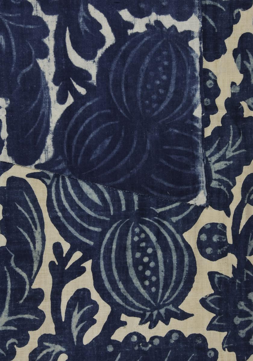 1955.0653.001 A Window hanging, 1969.3380 Textile fragment, printed, detail 1