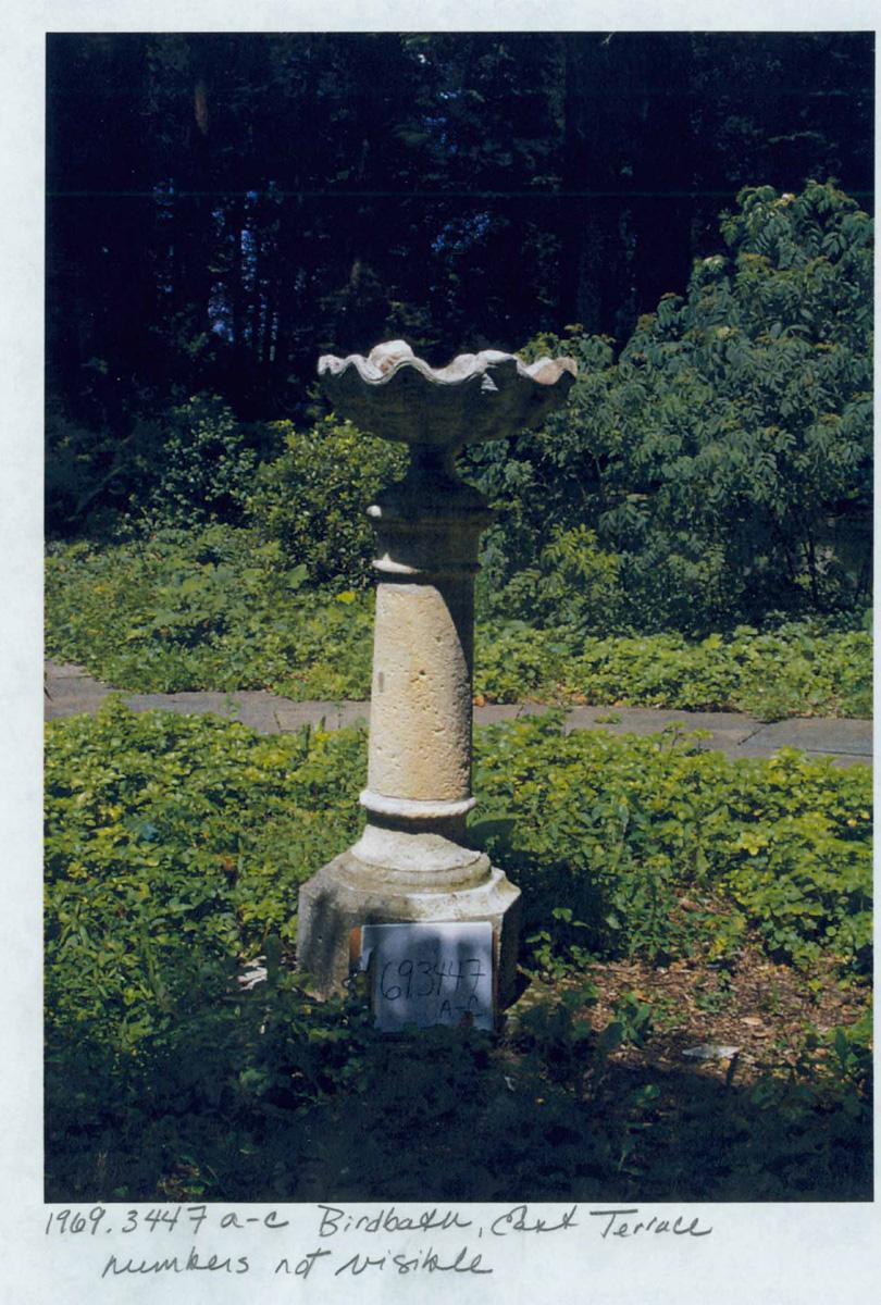1969.3447 A & D Birdbath, Pedestal and Birthbath, Basin, overall