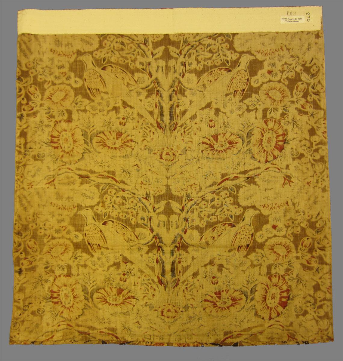 1969.3568 textile, printed reverse