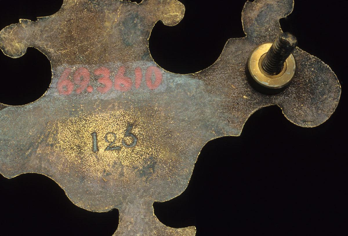 1969.3610 Cabinet handle underside