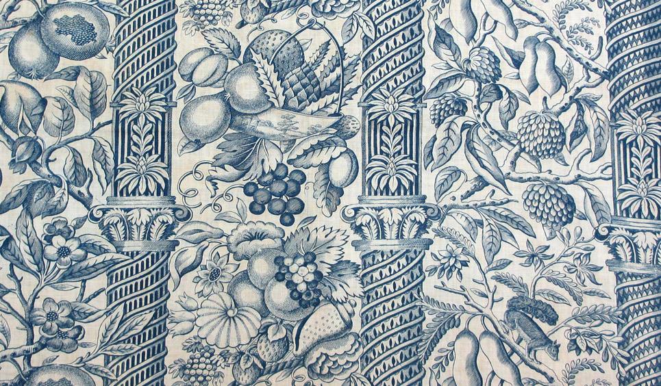 T66 Textile, printed, partial design repeat