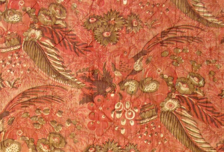 T96 Textile, printed, design repeat red