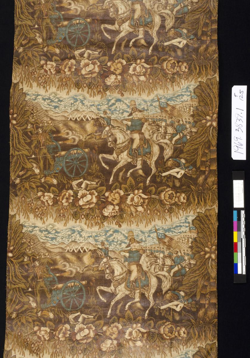 1969.3839.001 Textile, printed, detail 2