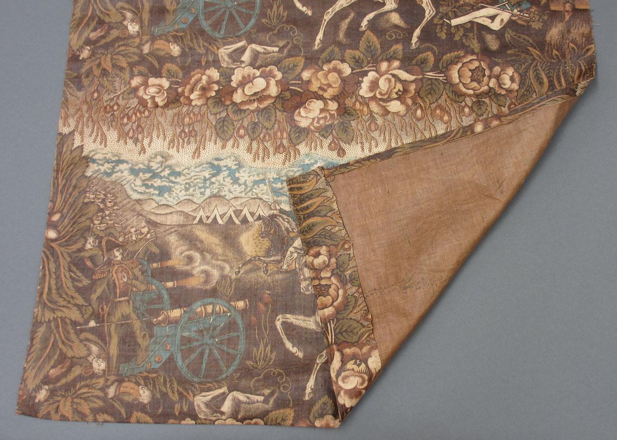 1969.3839.001 Textile, printed partial folded corner