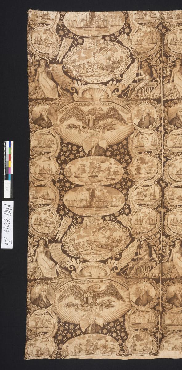 1969.3843 Textile, printed, detail 1