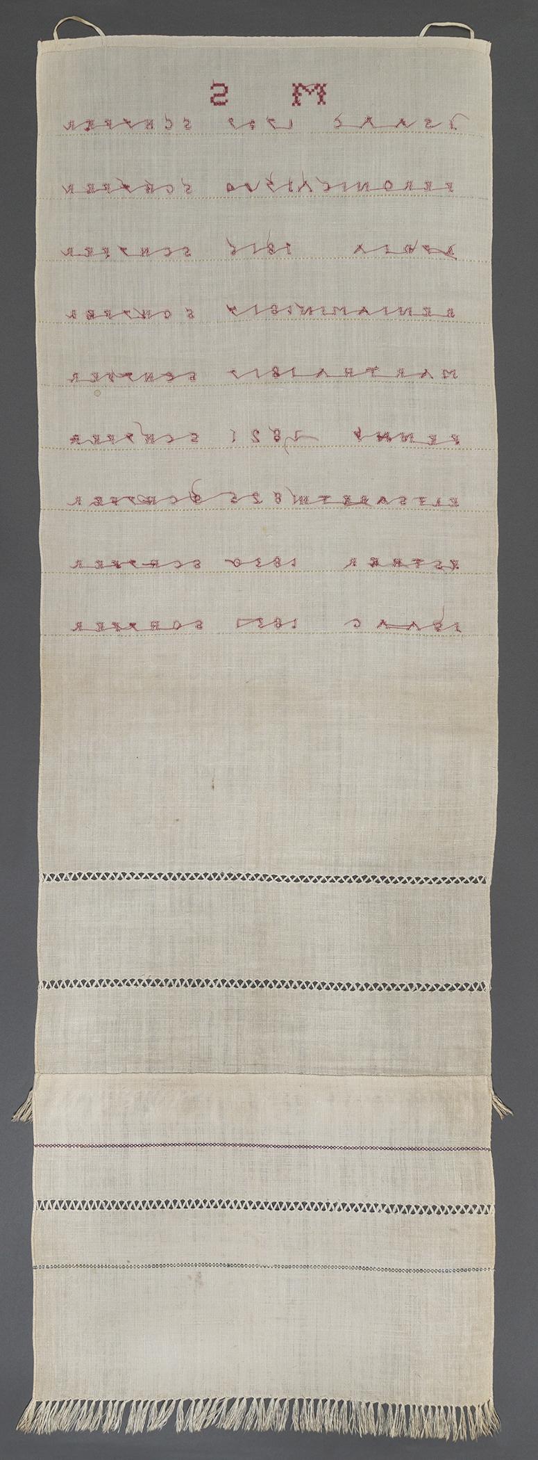 1957.0117 Towel, view 2, reverse