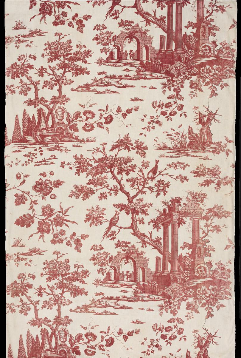 1957.0125.002 Textile, printed, detail