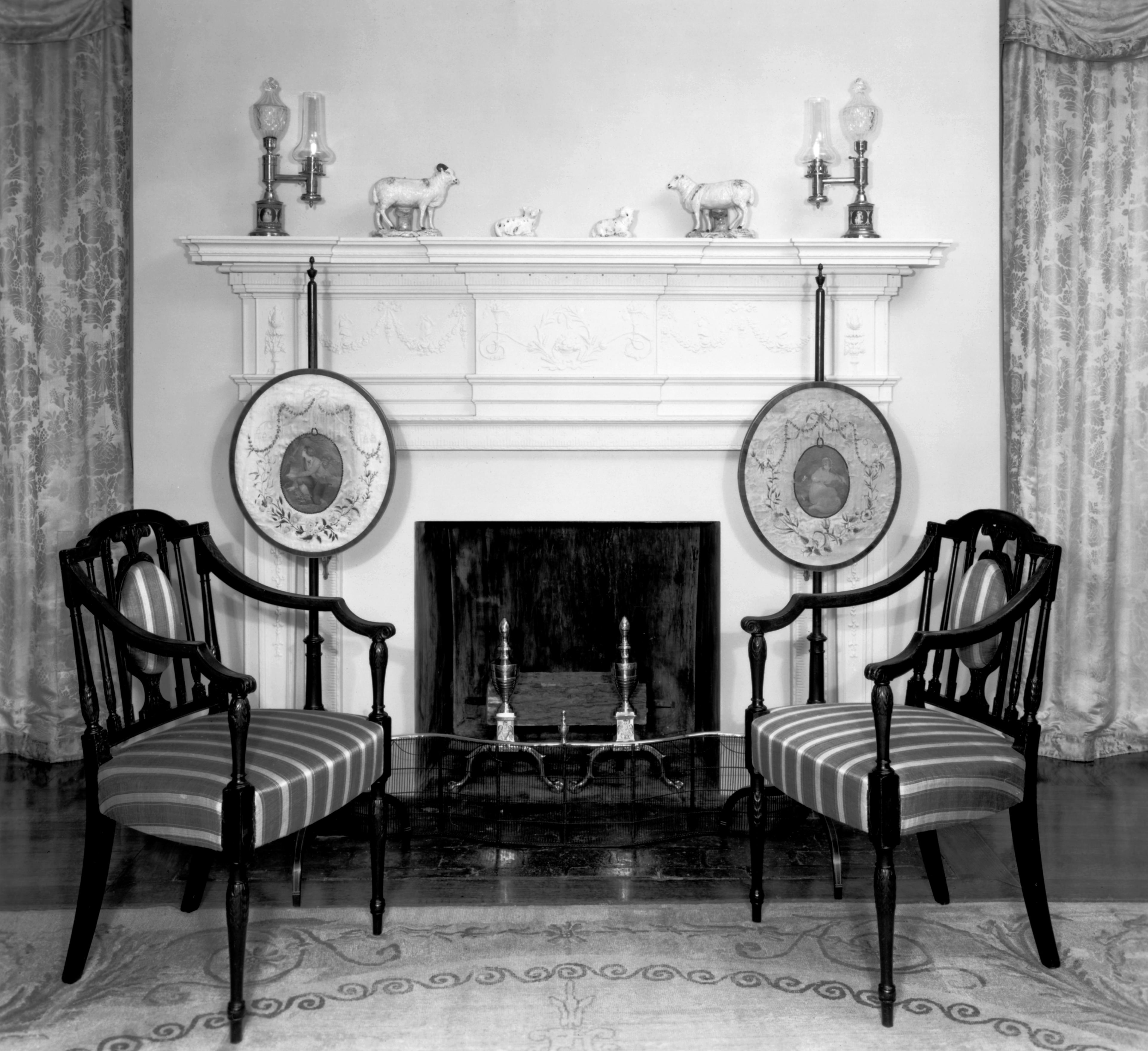 Room-Blue Room bw, November 1965 (view 2)