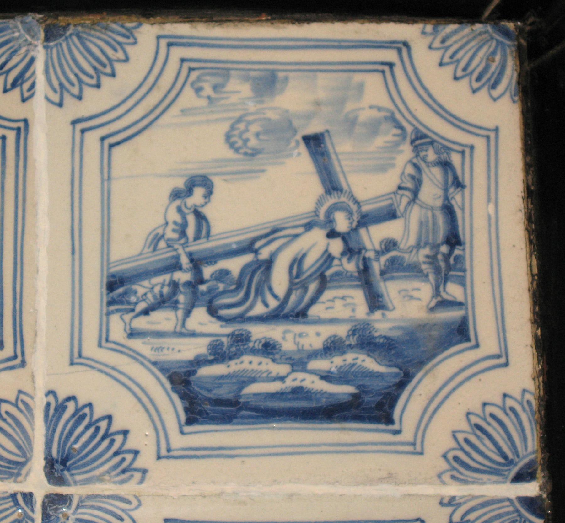 1969.4724.005 Delft tile mounted in table 1958.1507