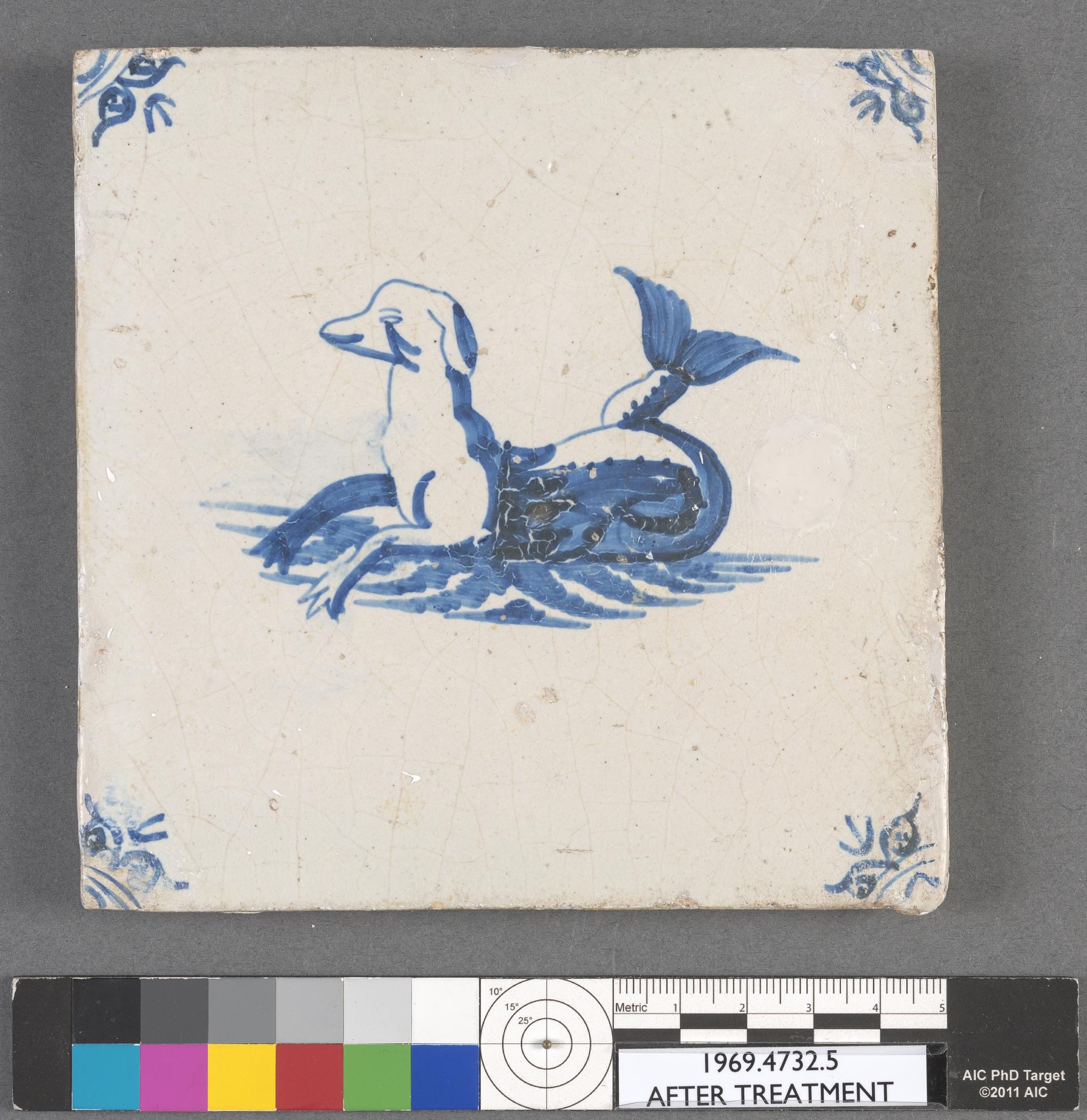 1969.4732.005 Tile, view 1, after conservation treatment