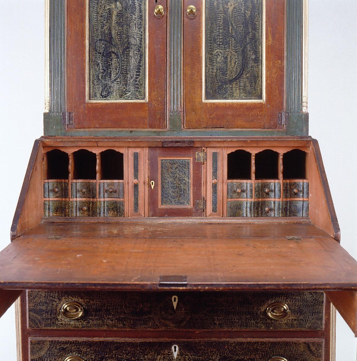 1957.0502 Desk and bookcase interior detail