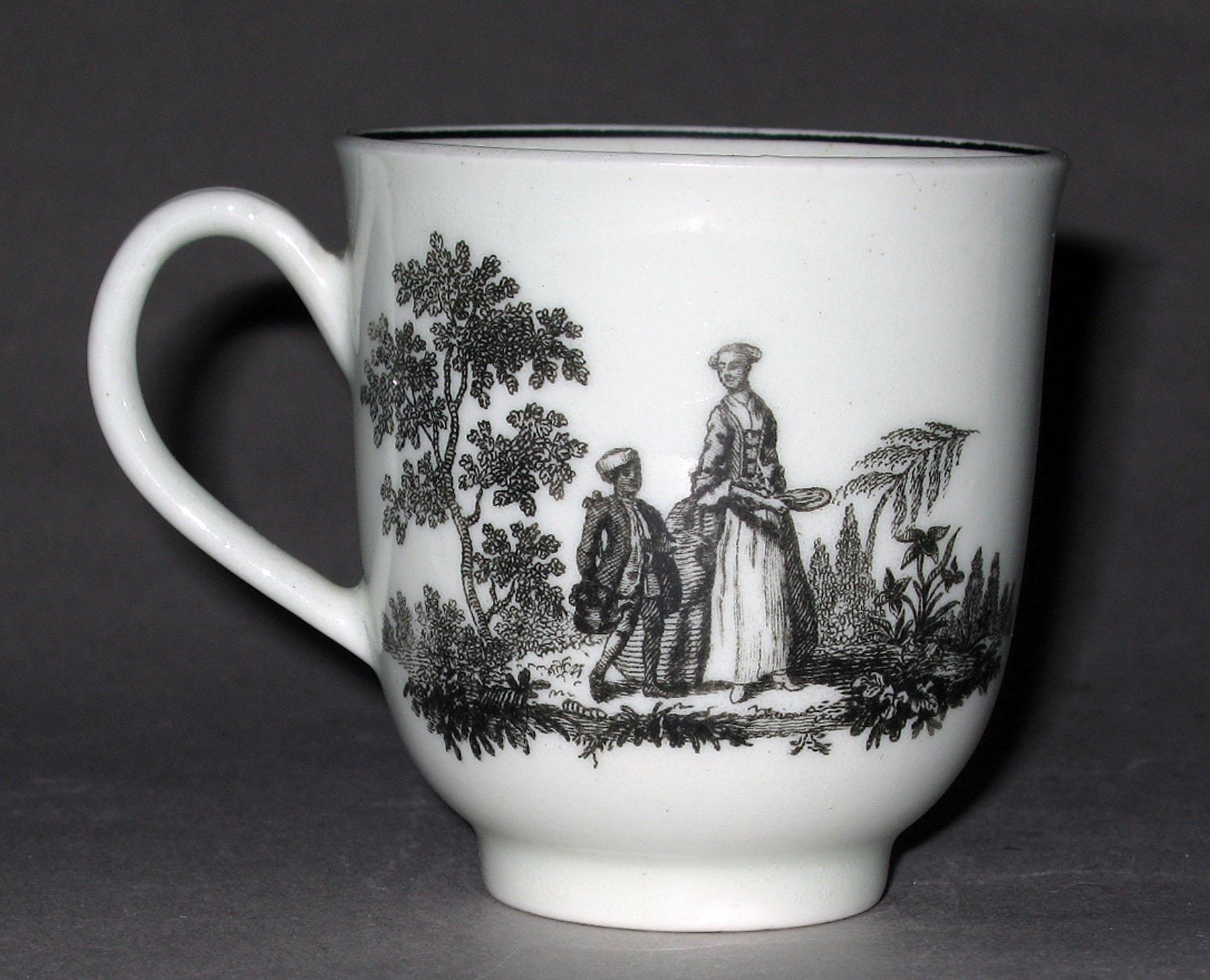 1957.0515 Worcester soft-paste porcelain coffee cup (side 2)
