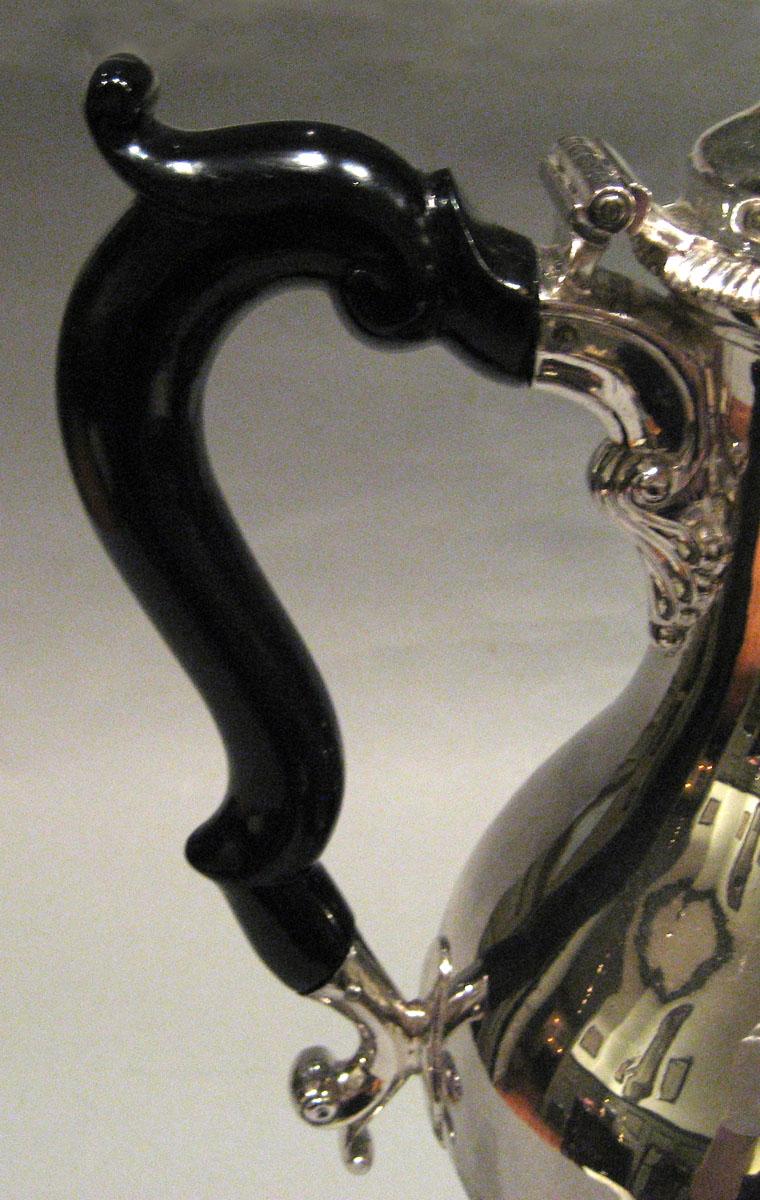 1970.0019 Silver Coffee Pot handle detail