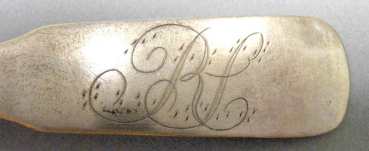 1970.0043.001 Silver Spoon engraving upper surface