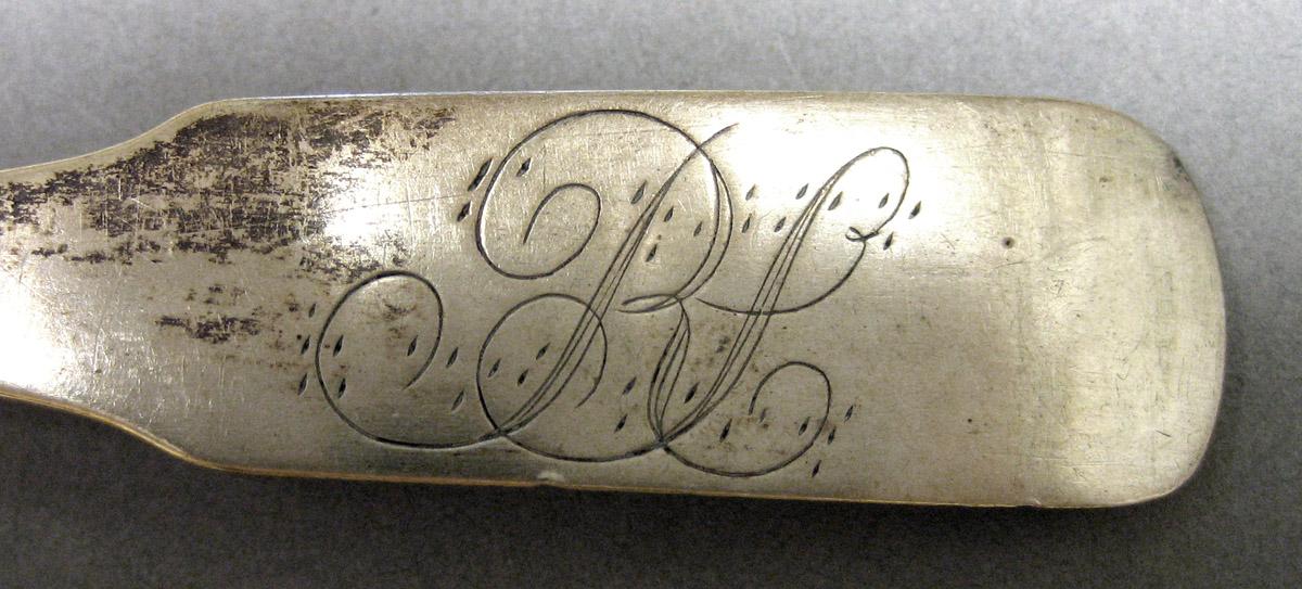 1970.0043.002 Silver Spoon engraving upper surface