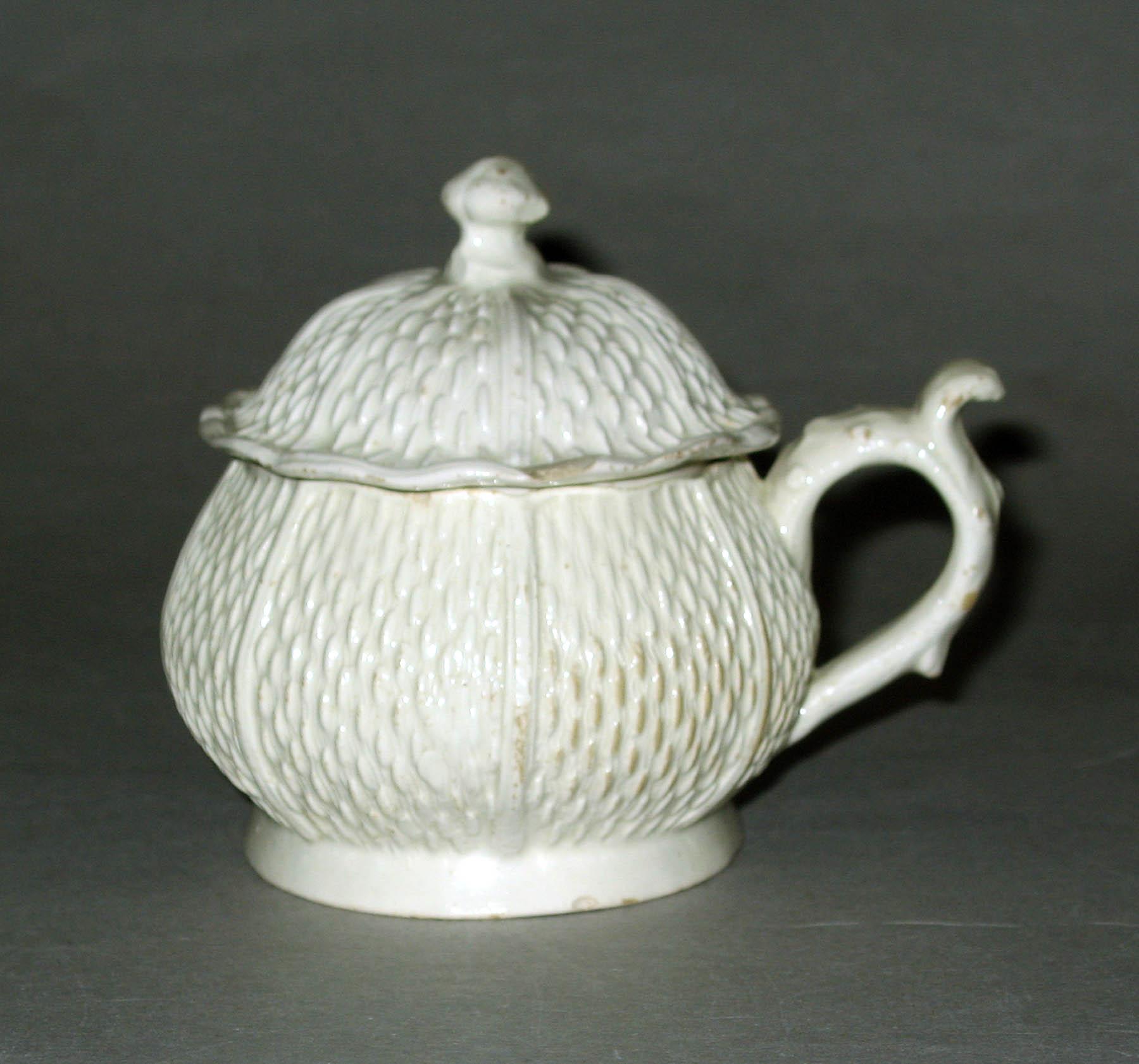 1970.0094 A, B Creamware mustard pot