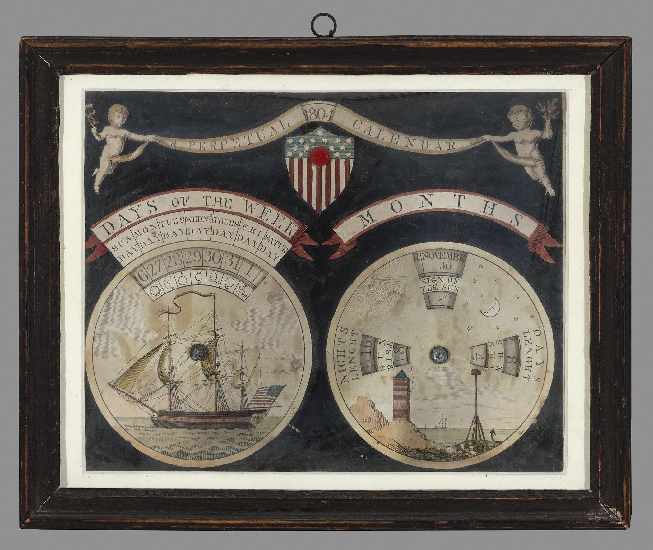 1957.0609 A Calendar, B Frame, view 1