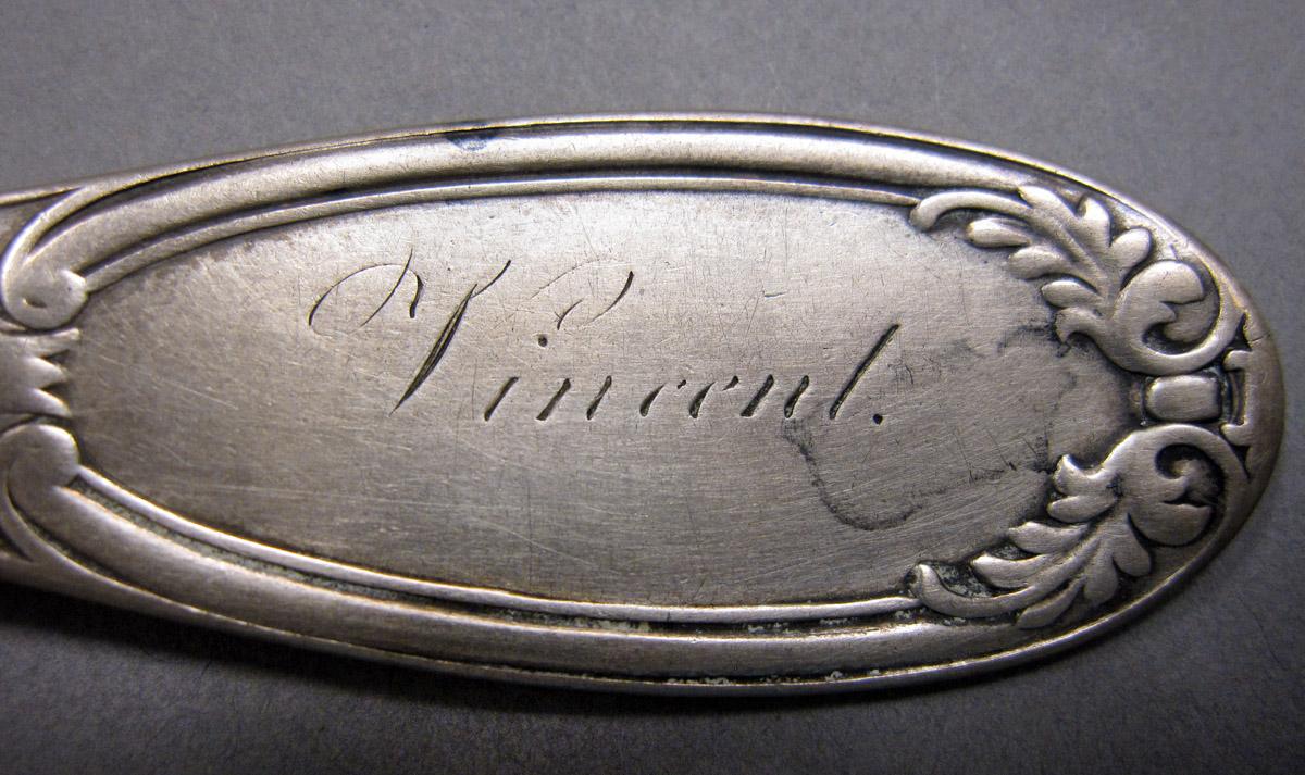 1970.0135 Spoon, engraving