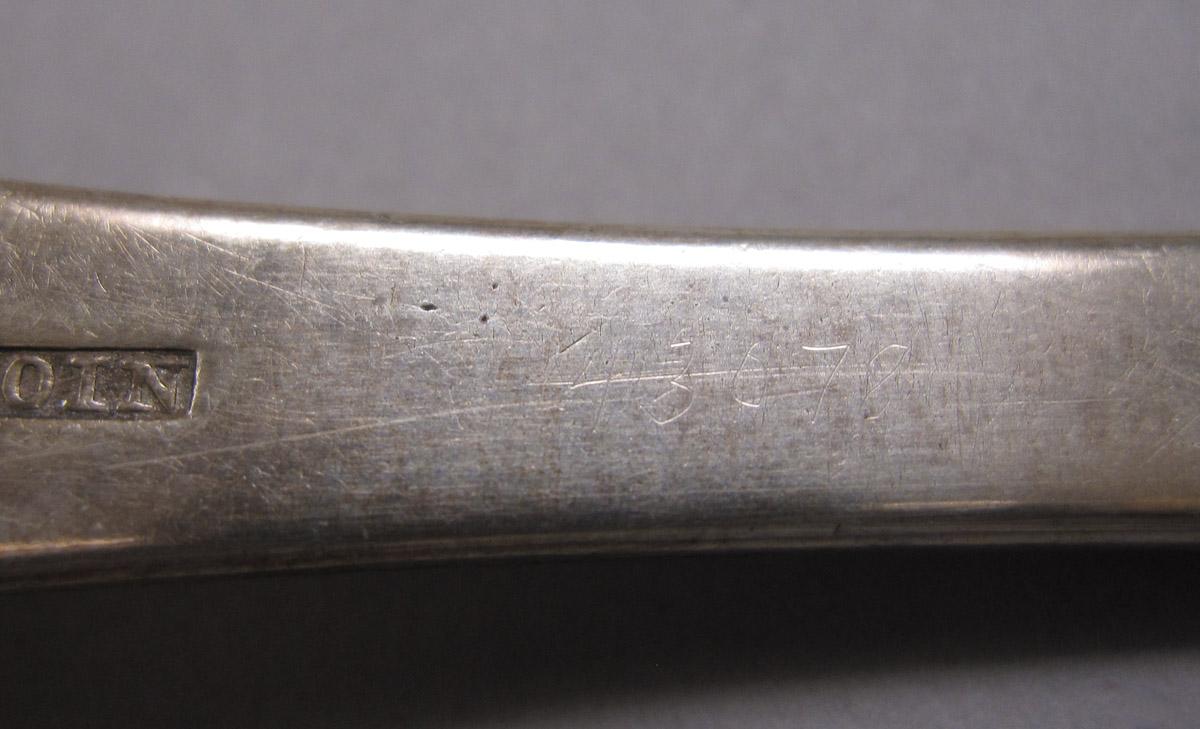 1970.0143 Spoon, inscription