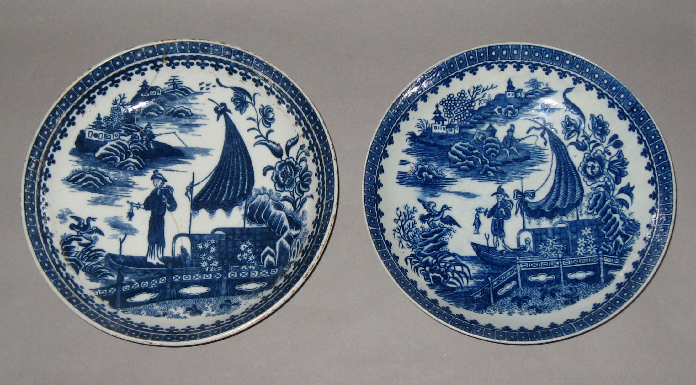 1956.0017.009 and 1970.0168 Porcelain saucer dishes