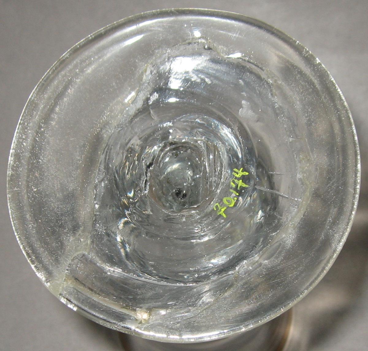 1970.0174 Gilded nonlead glass wine glass (underside)