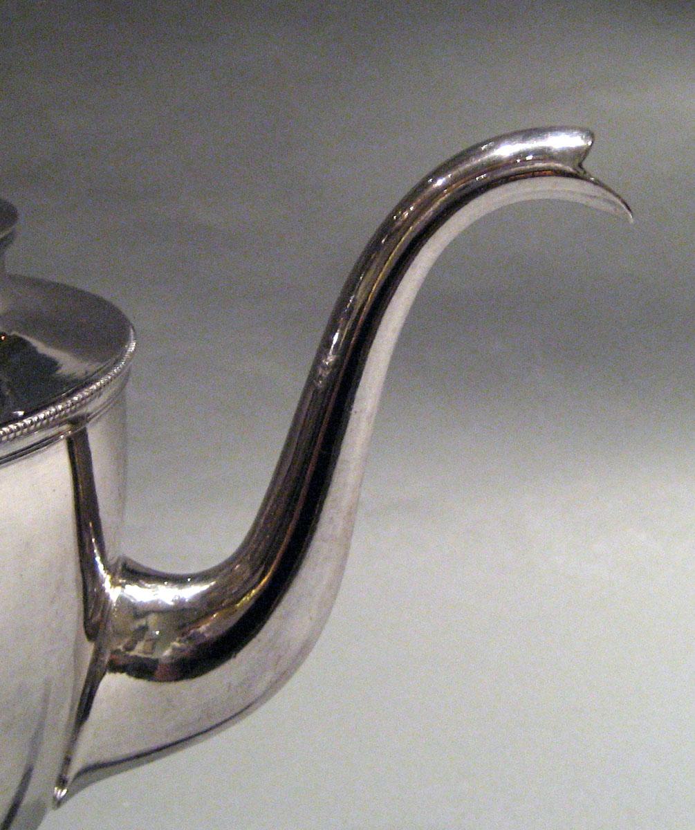 1970.0192.001 Silver Teapot spout detail