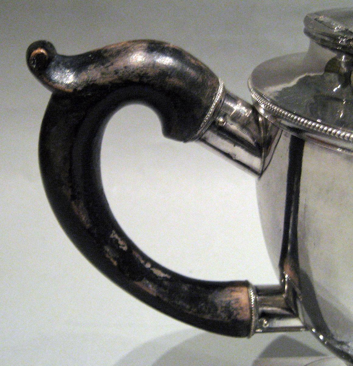 1970.0192.001 Silver Teapot handle detail