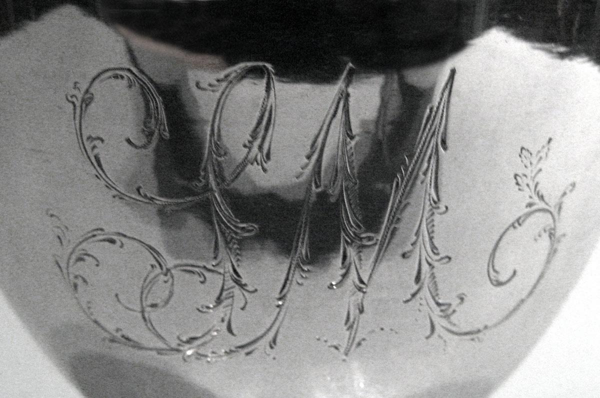 1970.0192.002 A, B Silver Sugar Bowl engraving 1