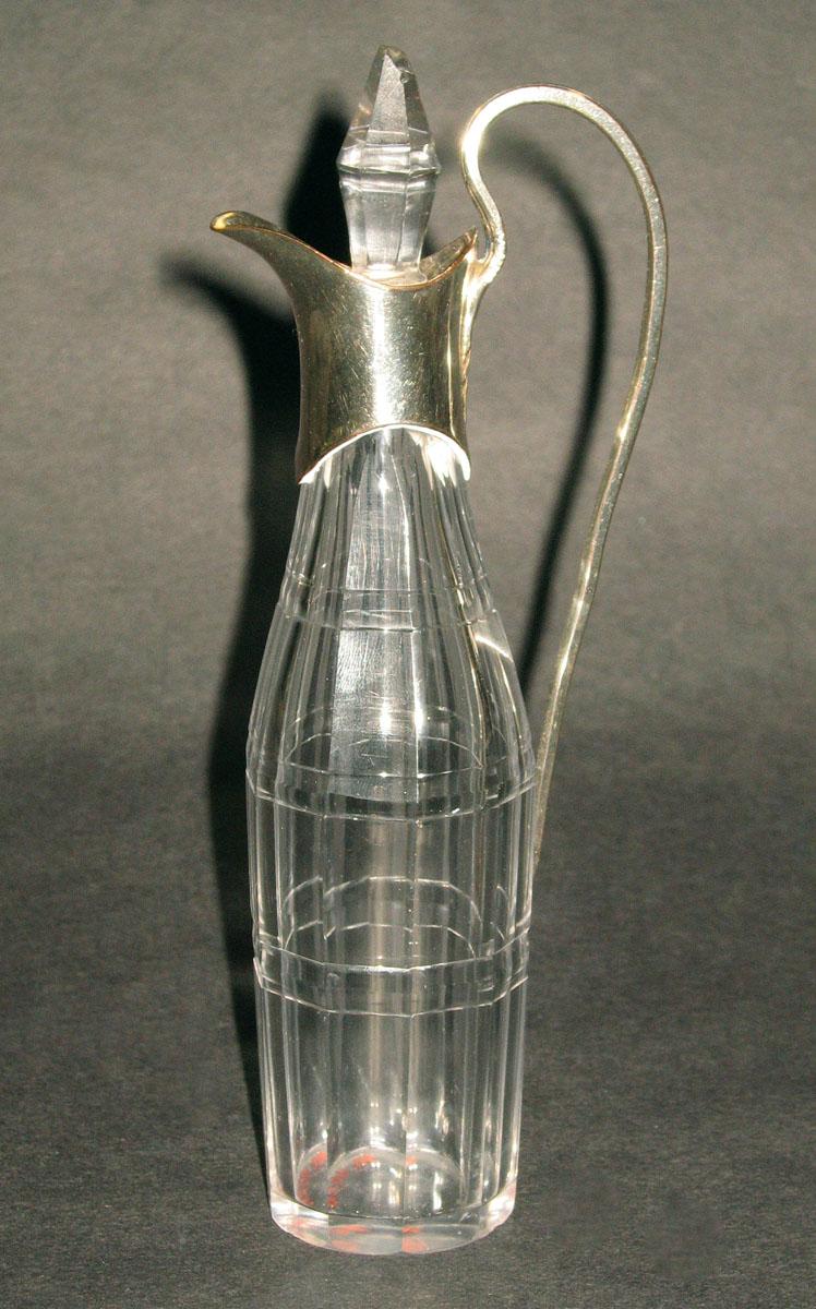 1970.0402 H, I Glass castor with silverplate fittings and glass stopper
