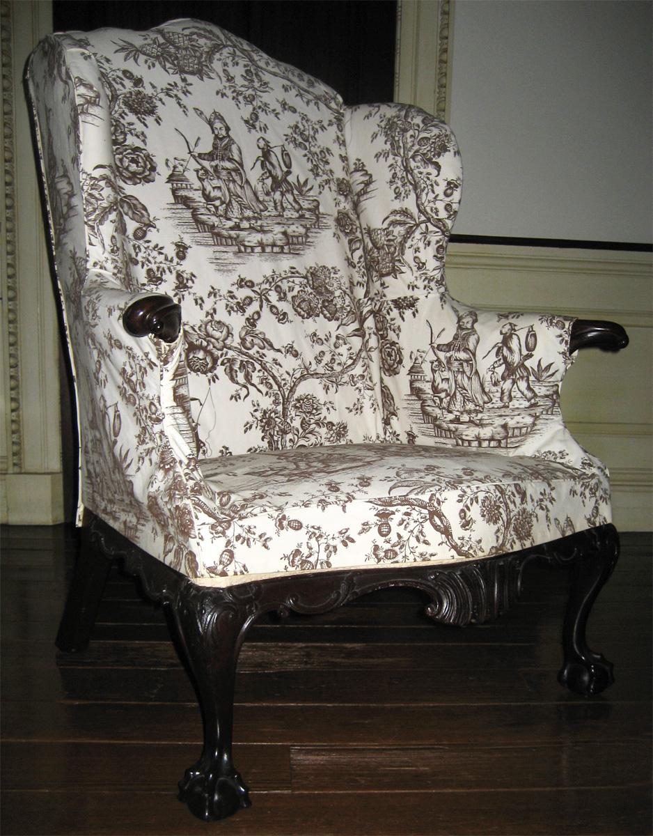 1957.0665 Easy chair with 1984.0600.001 slip cover view 1