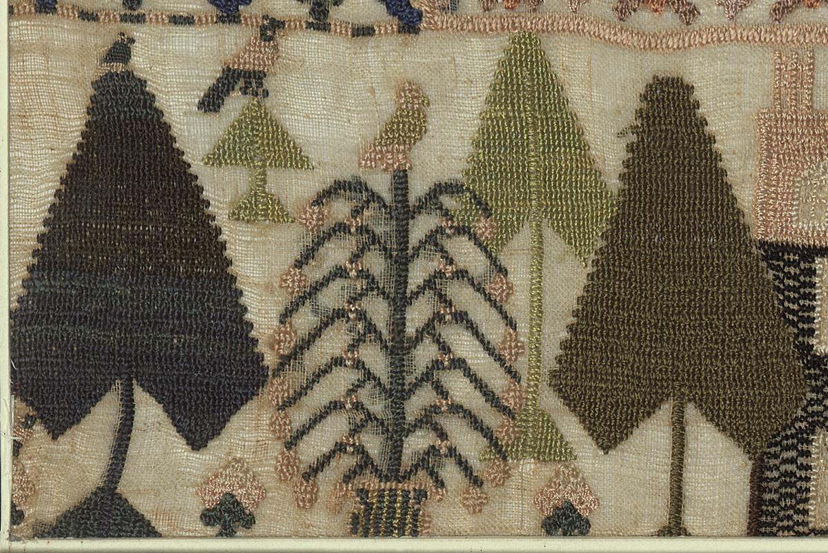 1957.0671 A Needlework Sampler, Detail 14