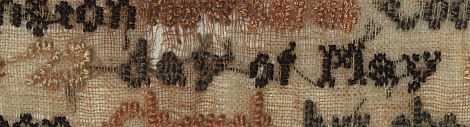 1957.0671 A Needlework Sampler, Detail 20
