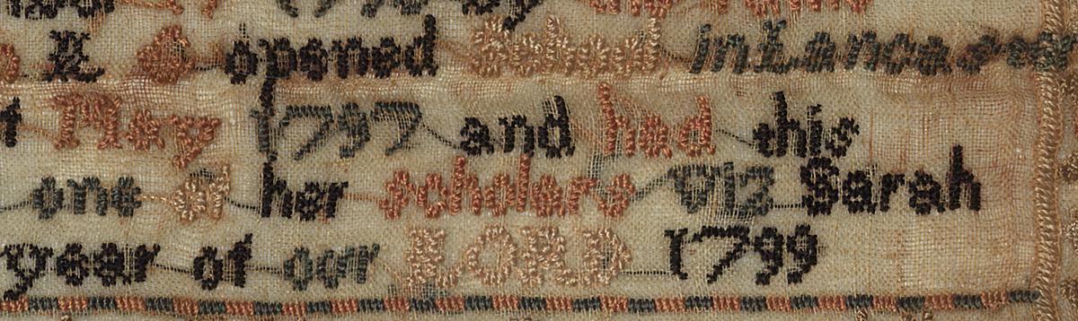 1957.0671 A Needlework Sampler, Detail 22