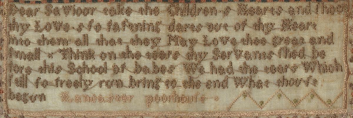 1957.0671 A Needlework Sampler, Detail 3