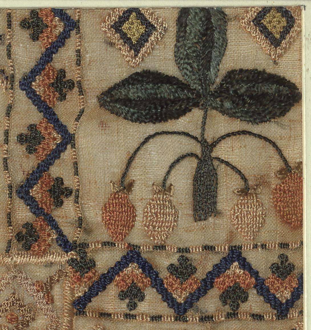 1957.0671 A Needlework Sampler, Detail 8
