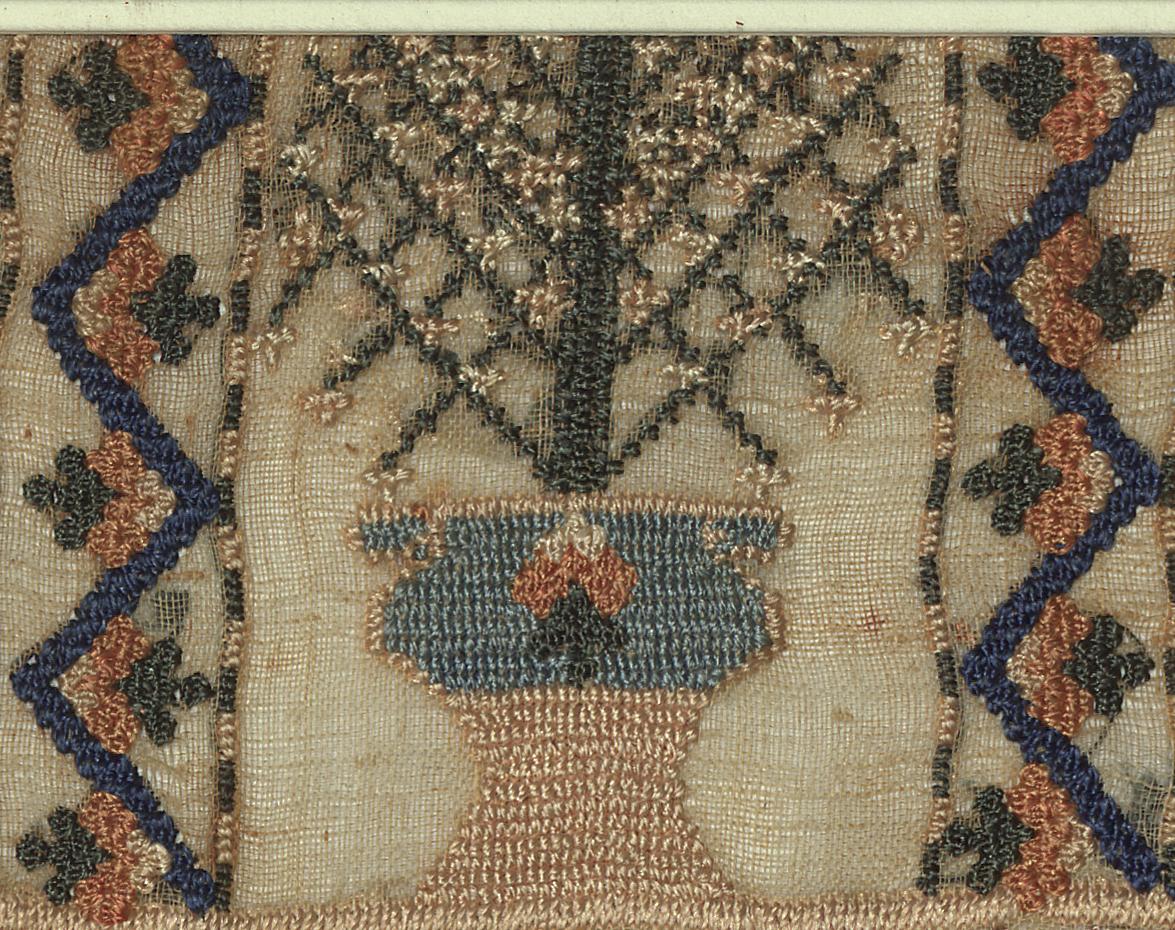 1957.0671 A Needlework Sampler, Detail 9