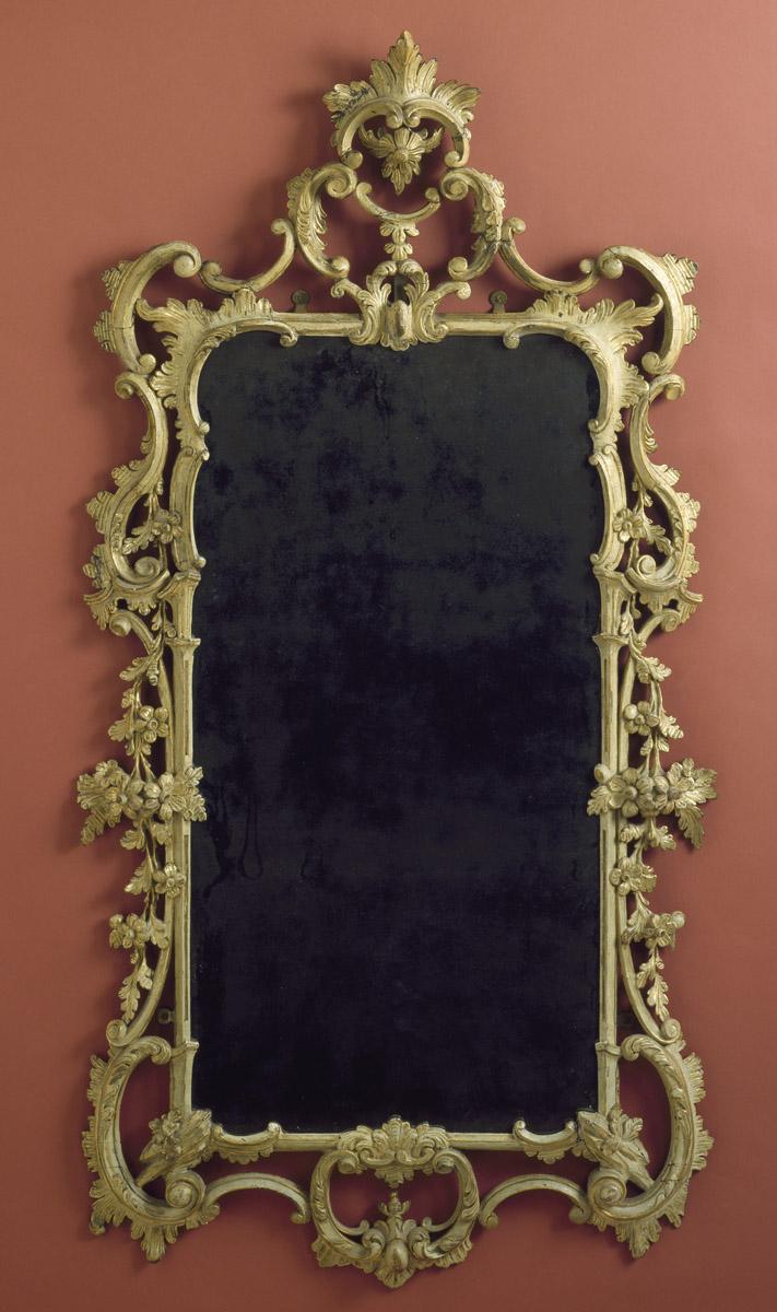 1952.0261 Looking glass or mirror, (before Conservation) view 2