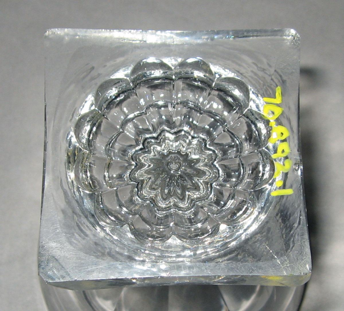 1970.0892.001 Colorless glass goblet (underside)