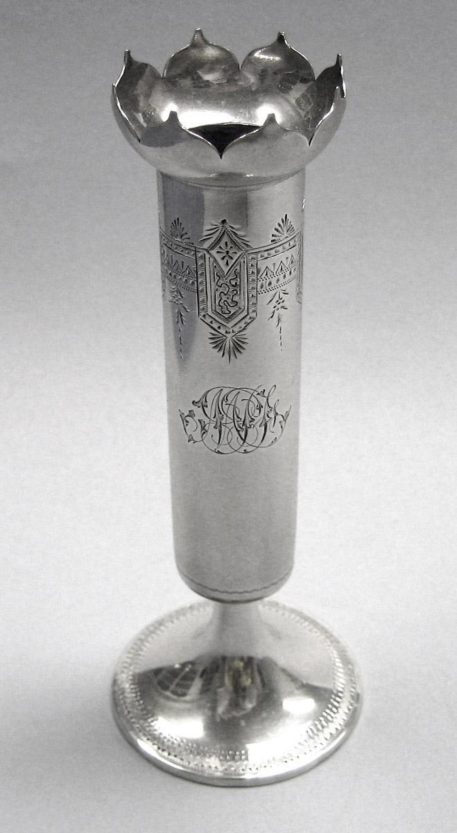 1970.1124.001 Silver Flower Container side 1