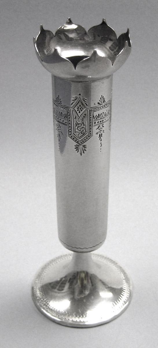 1970.1124.001 Silver Flower Container side 2
