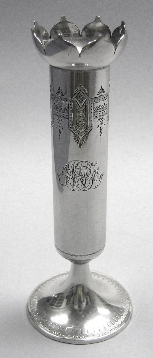 1970.1124.002 Silver Flower Container side 1